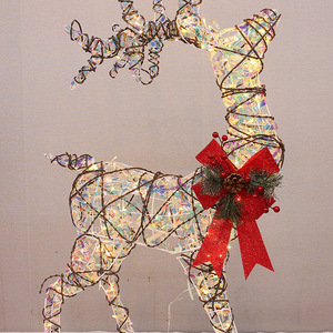 <b>Illuminated</b> Three Reindeer Set Large Christmas Decorations With Lights PVC Material - Product Image 4