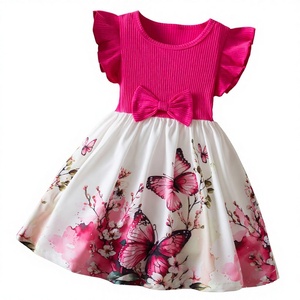 Robe d'été élégante en mousseline de soie pour filles européennes et américaines, dos nu, manches pétales, style princesse, vêtements pour enfants personnalisés ODM OEM, vente en gros - Product Image 1