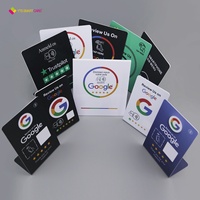 Support NFC YTS personnalisé en acrylique étanche et programmable pour avis Google (modèles 213/215/216) avec code QR