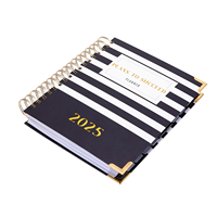 Carnet de notes A5 Life Journal à couverture rigide personnalisée 2025 2026 Impression de cahiers de planificateur mignons pour les étudiants