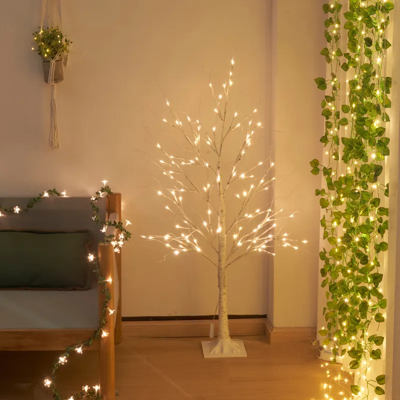 Prelit सन्टी पेड़ प्रकाश चांदी टहनी गर्म सफेद सफेद शाखाओं 2/4 /3/ 6 फीट घर त्योहार पार्टी क्रिसमस दीपक सफेद सन्टी डेको
