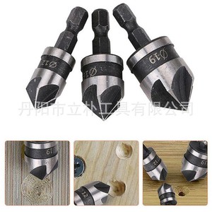 3 Piece Carbon Steel Countersink Drill Set 12mm 16mm 19mm Hex Shank Five Blade Chamfering Tool For Woodworking - Product Image 4