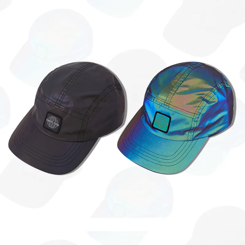 หมวกสะท้อนแสงสีเทาสะท้อนแสง,แฟชั่นสำหรับทุกเพศหมวกฮิปฮอปใส่ออกกำลังกายในไนท์คลับหมวกสะท้อนแสง