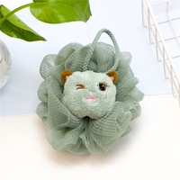 Éponges de bain personnalisées, animaux, enfants, pouf luffa, boule de maille, boule de douche en PE coloré, épurateur de dos