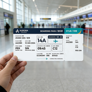 Impresión de Tarjetas de Embarque Personalizadas para Aerolíneas |   Recuerdo Personalizado de Boleto de Avión para Eventos y Marketing - Product Image 3