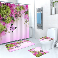 Décoration de la maison belles fleurs imprimé microfibre Polyester fenêtre rideau salon rideaux assortis rideaux ensemble de literie