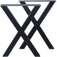 Pieds de table basse industriels en fer noir de haute qualité, en forme de X, robustes, modernes, pour meubles DIY, bancs, hôpitaux, chambres