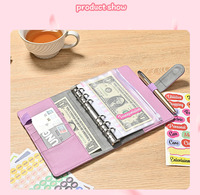 En gros, Couverture de classeur A6 pour planificateur de budget et organisateur, en cuir PU matelassé coloré à 6 anneaux, nouveau motif