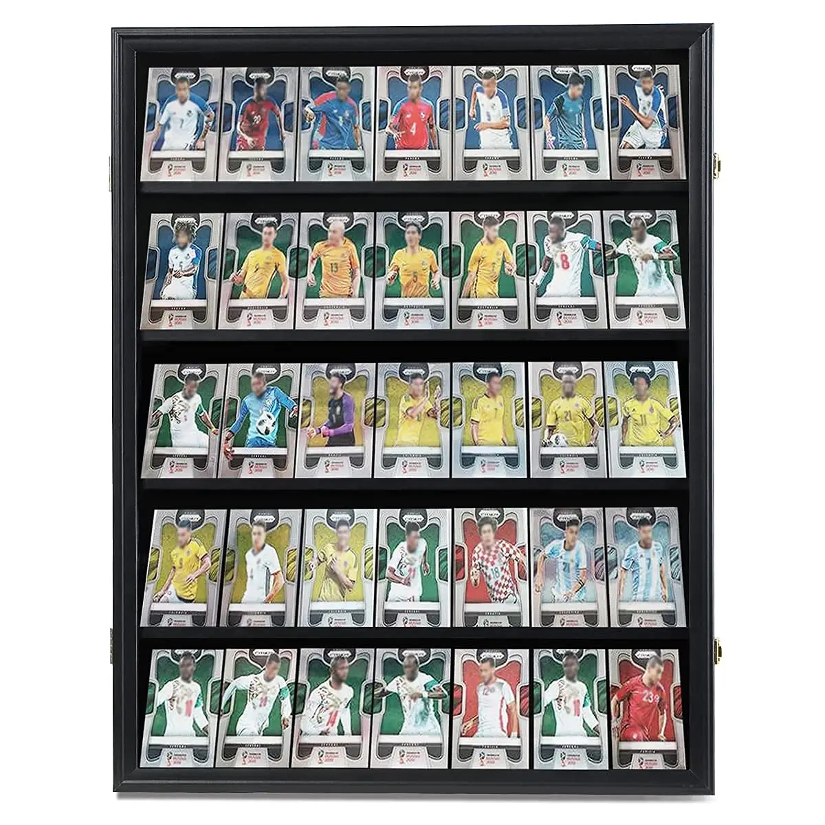 35 Graded Baseball Card Display Case Collectible Card Display Frame with UV Protection Clear View Lockable Wall Cabinet
