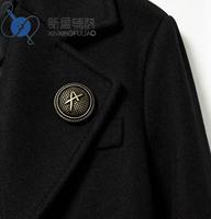 Kancing Premium untuk Jas Blazer dengan Garis Vertikal, Bahan Zinc Alloy, Model Shank, Tepi Tali Terpilin, Pola Persegi Panjang, Lapisan Pelapis
