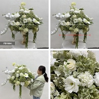 Grande boule de fleurs artificielles de 70 cm, décoration d'intérieur, bleu marine, blanc, noir, rose en soie, centre de table fait main