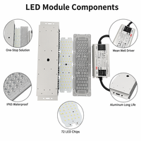 Fournisseur unique de composants LED, kit de module LED 72LED 3030 avec dissipateur thermique en aluminium, couvercle en lentille PC
