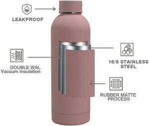 Bouteilles isothermes à double paroi avec logo personnalisé, 350 ml, 500 ml, petite ouverture, en acier inoxydable, bouteille d'eau de sport pour les voyages - Product Image 2