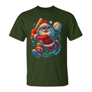 T-shirt de Noël Baseball Santa 67 pour garçons, cadeau de vacances - Product Image 2
