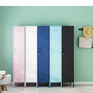 Armoire Moderne Convertible à Porte Unique en Acier Inoxydable, Meuble de Chambre en Métal 1 Pièce pour Rangement de Vêtements, Idéal Hôtels et Centres Commerciaux - Product Image 1