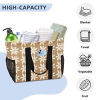 Aloha Logo personnalisé Design grande capacité fourre-tout d'épicerie fleur d'Hawaï Sac de rangement personnalisé Panier à linge Sac avec poche en filet