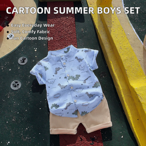 Conjuntos de Ropa de Verano para Bebé Niño de 2 Piezas, Diseño de Dibujos Animados 2023, Algodón Informal, Nueva Llegada - Product Image 2