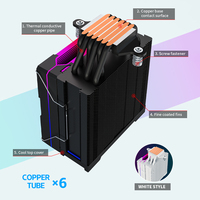 Lovingcool nouveau boîtier de PC de jeu arrivé refroidisseur de processeur RVB 6 tuyau en cuivre 120mm refroidisseur d'air ventilateur de radiateur