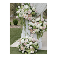 Centerpiece Bunga Artifisial Pernikahan, Buket Pernikahan Hydrangea, Bunga Lili Pink, Centerpiece Meja Bunga