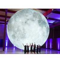 Modèle de lune gonflable géant pour la décoration publicitaire, grand ballon de lune gonflable avec lumière LED