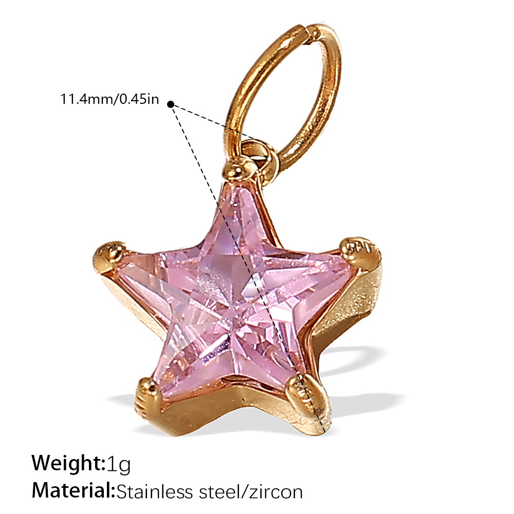 PJ464PKG Pendentif en or et zirconium rose
