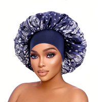 Bonnet de nuit en satin à motif Paisley grande taille avec large bande pour femme - Prêt à expédier