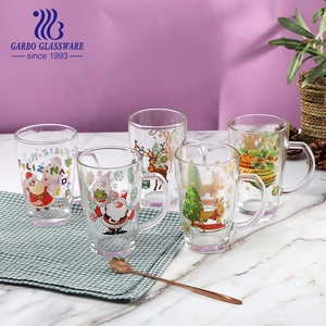 <span class=keywords><strong>Taza</strong></span> <span class=keywords><strong>de</strong></span> Vidrio Clásica <span class=keywords><strong>de</strong></span> 330 ml con <span class=keywords><strong>Diseño</strong></span> Navideño para Té, Café, Jugo, Vaso para Beber con Calcomanía <span class=keywords><strong>Navideña</strong></span>, <span class=keywords><strong>Taza</strong></span> <span class=keywords><strong>de</strong></span> Vidrio Transparente - Product Image 1