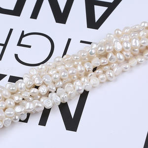 Perles d'eau douce naturelles de forme baroque de 5 à 6 mm, de couleur rose, avec un trou horizontal à double face, perles DIY dispersées - Product Image 4