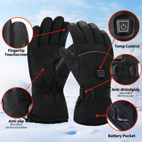 Gants chauffants électriques pour le ski, compatibles écran tactile, rechargeables, pour la moto et la motoneige
