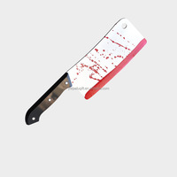 Couteau à sang artificiel réaliste en plastique pour Halloween, 30-31 cm, pour fête d'horreur, jeu de rôle et accessoire de costume d'Halloween