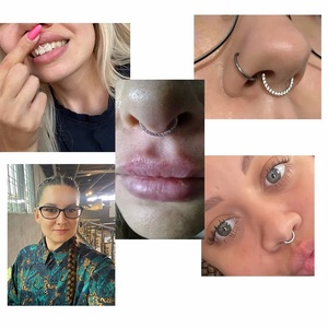 Piercing <span class=keywords><strong>Helix</strong></span> in Titanio G23 ASTM F136 Placcato <span class=keywords><strong>Argento</strong></span> con Sfera di Zirconia, Anelli per Septum, Capezzolo, Conchiglia, Cartilagine, Trago, Naso per Bambini - Product Image 2