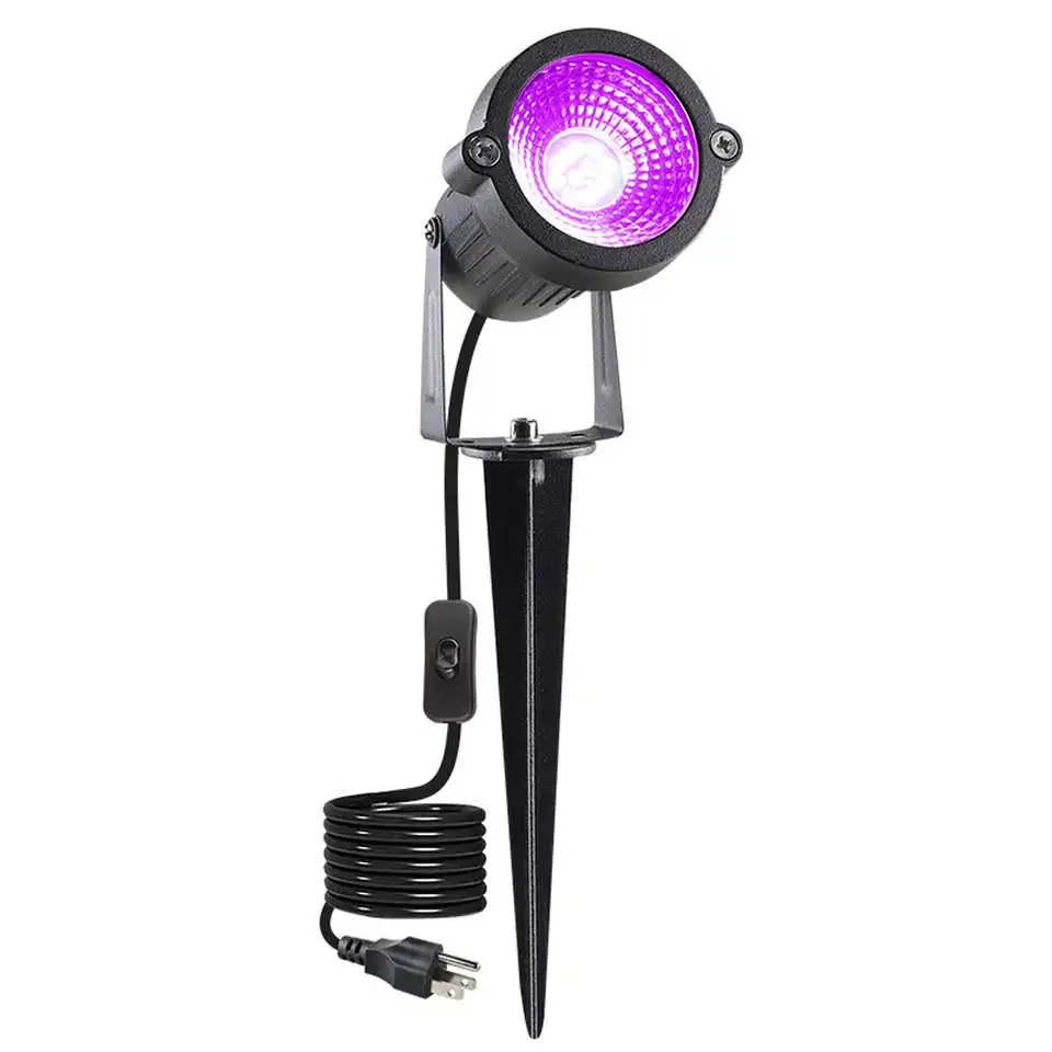 UV LED black light AC 85-265V spike outdoor waterproof LED lawn garden landscape Lamp 12W