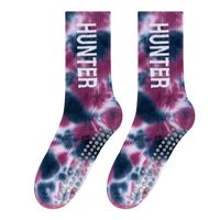 Imprimer des chaussettes unisexes de sublimation blanche personnalisées vierges Grip Chaussettes de football avec des blancs de sublimation en fil d'argent Chaussettes de cyclisme