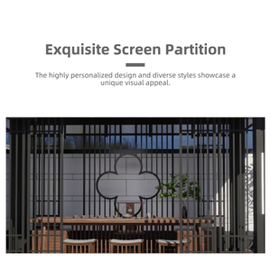 Pergola orientale en métal de style chinois, imitation bois et bambou, pour jardin, patio ou cour. - Product Image 4