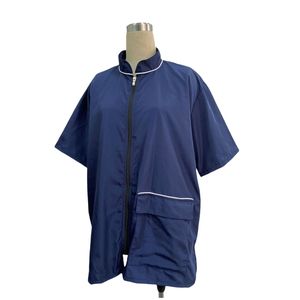 <span class=keywords><strong>M</strong></span>/L/XL ペットグルーマーオーバーオール ラペル付き ノンスティック サロン美容師用ラップ ジッパー付き 帯電防止 理髪店作業服 ガウン ユニフォーム - Product Image 4