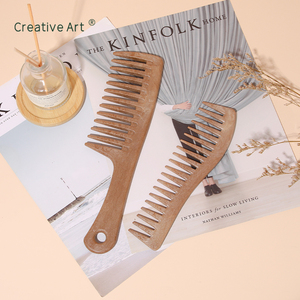 Sisir penata rambut OEM produsen grosir sisir gigi lebar Logo pribadi ramah lingkungan kualitas bagus untuk wanita - Product Image 3