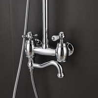 Douche de tête classique de luxe en laiton antique de 8 pouces, jet doux, noyau de vanne en céramique, finition polie, montage mural, hôtels, villas, maison