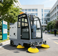 Barredora Eléctrica AOMAN de Cuatro Ruedas con Motor, Bomba, Brazo Robótico Telescópico, Tanque de Agua, Contenedor de Basura y 4 Cepillos de Limpieza
