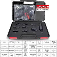 Kit de Adaptadores de Diagnóstico OBD LAUNCH, Juego de Conectores Universales Negros para Electrónica de Automóviles, 12V, Múltiples Adaptadores