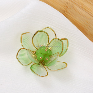 Popular colorido pequena mão frisada flor Patches para DIY brincos cabelo decorações broches - Product Image 4