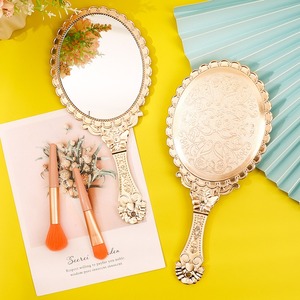 Rose Gold Handheld LED Lighted Makeup <b>Mirror</b> Foldable Desktop Vanity <b>Mirror</b> Portable <b>Plastic</b> Cosmetic <b>Mirror</b> Pattern - Product Image 4