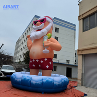 Ballon de Père Noël de surf géant gonflable personnalisé par Photo réelle d'usine pour la décoration de festival de Noël de centre commercial