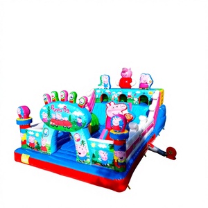 Château gonflable personnalisé <span class=keywords><strong>sur</strong></span> le thème des petits cochons, avec toboggan, respectueux de l'environnement, <span class=keywords><strong>pour</strong></span> les fêtes d'enfants dans le jardin – Fournisseur direct usine - Product Image 3