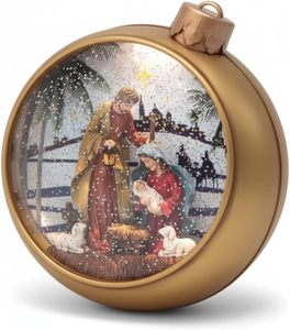 Globe à neige lumineux à LED, globe à neige de la Sainte Famille, lanterne musicale de Noël pour la décoration de la maison et des fêtes - Product Image 5