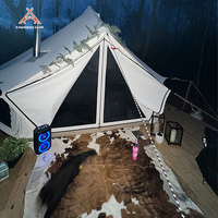 Tente de réception de luxe Kawagebo Kamp (KK) 16,4' en forme de yurt avec cheminée, en coton, pour glamping et pique-nique