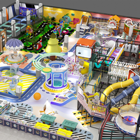 Aire de jeux intérieure commerciale personnalisée, thème coloré, jeux souples avec piscine à balles et mur d'escalade pour parc d'attractions