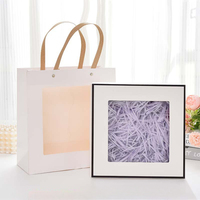 Paquet de boîte cadeau personnalisée avec fenêtre transparente sac cadeau costume anniversaire Valentine Mather Day emballage cadeau boîtes pliantes avec poignée