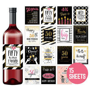 Autocollants décoratifs pour fête d'<span class=keywords><strong>anniversaire</strong></span> en PVC personnalisés Fuda, autocollants pour bière, whisky, boissons, étiquettes de vin, forme irrégulière - Product Image 5