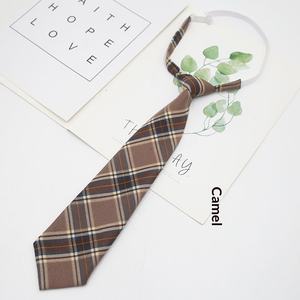 En stock JK No Iron TR <span class=keywords><strong>Camel</strong></span> Light Gray Chocolate Color Japanese Style College Plaid Collar Bow Tie Leather Jacquard Daily Wear - Product Image 4