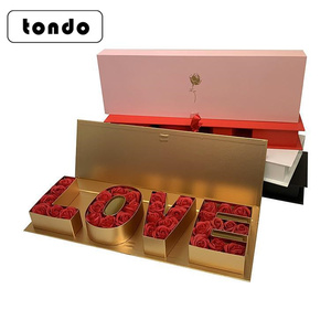 Tondo-caja de cartón rellenable con letras I Love You, embalaje para dulces, Chocolate, fresa, flor - Product Image 2